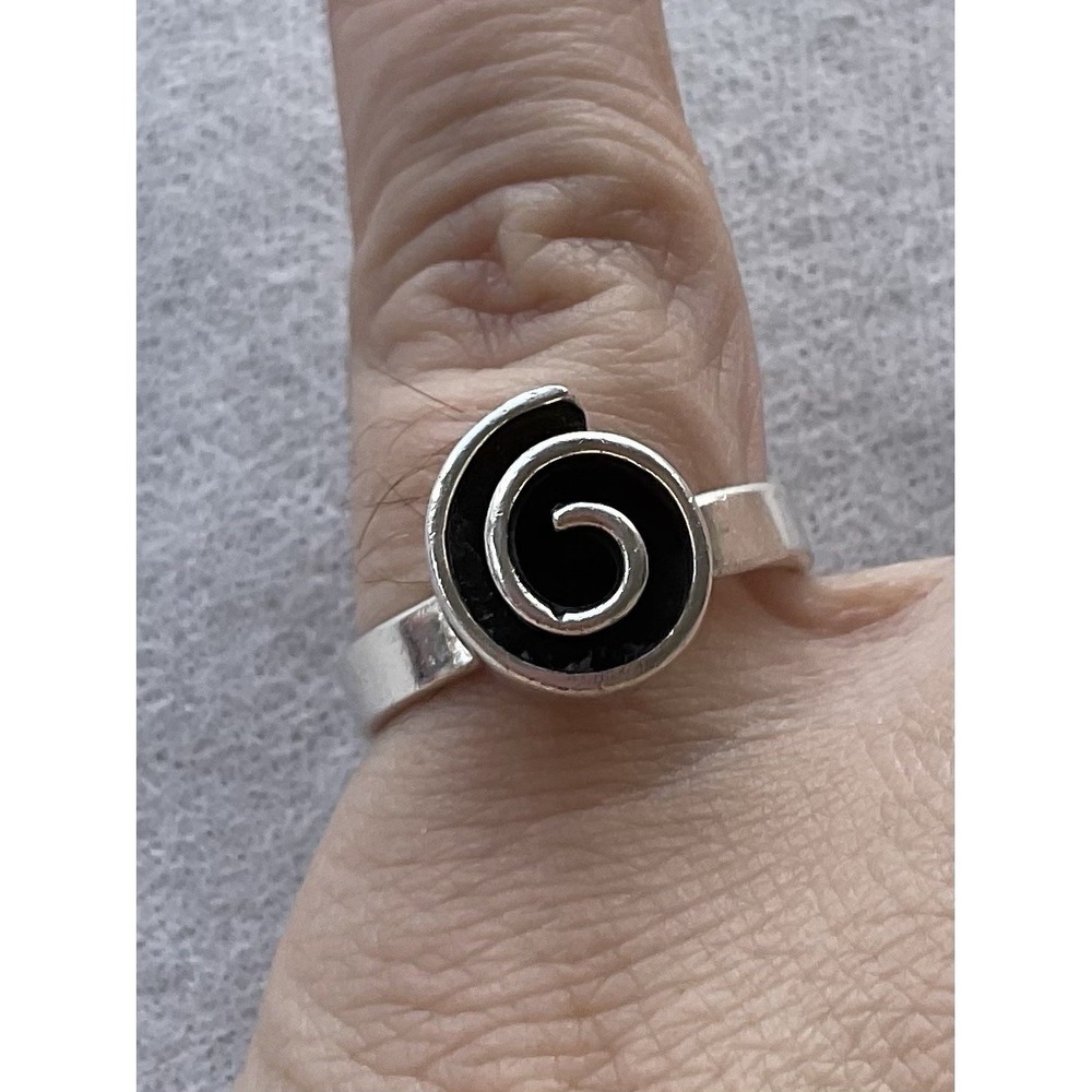 Mexico 925 Sterling Silver Spiral Ring Size 7 Vintage Estate Jewelry - Picture 6 of 7